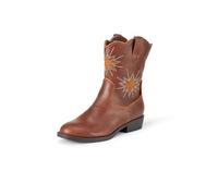 Amazon Essentials Girls' Western Cowboy Boots, Brown, 3 UK