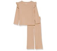 Amazon Essentials Girls' Wide-Ribbed Outfit Set, Pack of 2, Light Brown, 5 Years