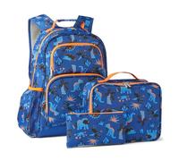 Amazon Essentials Kids School Backpack Set with Lunch Tote and Pencil Case - Multi-Pocket Tear-Resistant Student Day-pack - School Supplies Bundle - Blue Navy - 3 Piece Set