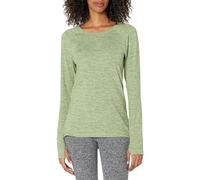 Amazon Essentials Long Sleeve Workout Top for Women, Brushed Tech Stretch Crewneck, Athletic, Small (Available in Plus Size), Army Green