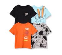 Amazon Essentials Looney Tunes Boys' Short-Sleeve T-Shirts, Pack of 4, Looney Tunes Bugs, 4 Years