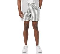 Amazon Essentials Men's 5" (15cm) Shorts with Drawstrings, Green Pink Vertical Stripes, XS