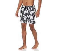 Amazon Essentials Men's 7" Quick-Dry Swim Trunk, Black Hibiscus Flower, Medium