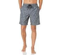 Amazon Essentials Men's 9” (23cm) Swimming Shorts with Mesh Lining, Pockets, Drawstring Closure, Charcoal Graphic Marks, XXL