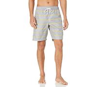 Amazon Essentials Men's 9" Swim Trunks with Mesh Lining, Pockets, Drawstring Closure, Grey Multi Stripe, X-Large