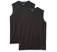 Amazon Essentials Men's Active Performance Tech Muscle Vest, Pack of 2, Black, XS