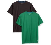 Amazon Essentials Men's Active Performance Tech T-Shirt (Available in Big & Tall), Pack of 2, Green/Black, L