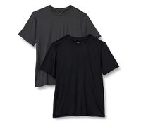 Amazon Essentials Men's Active Quick-Dry Moisture-Wicking Tech-Stretch Lightweight Short-Sleeve T-Shirt, Pack of 2, Black/Graphite Heather, XXL