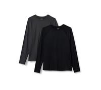 Amazon Essentials Men's Active Quick Dry Tech Stretch Lightweight Long-Sleeve T-Shirt (Available in Big&Tall), Pack of 2, Black/Graphite Heather, XS