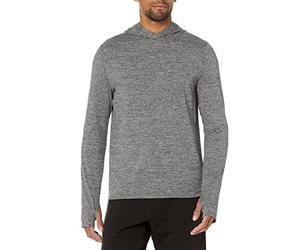 Amazon Essentials Men's Active Quick Dry Tech Stretch Long-Sleeve Hooded Pullover T-Shirt