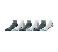 Amazon Essentials Men's Athletic Ankle Socks, Breathable, Cotton Blend, Cushioned, 6 Pairs, Grey/White, 7-11