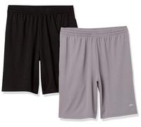 Amazon Essentials Men's Athletic Basketball Gym Shorts, Breathable Moisture-Wicking Loose-Fit with Elastic Waist, Pack of 2