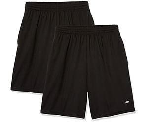 Amazon Essentials Men's Athletic Basketball Gym Shorts, Breathable Moisture-Wicking Loose-Fit with Elastic Waist, Pack of 2