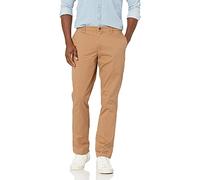 Amazon Essentials Men's Athletic-Fit Washed Comfort Stretch Chino Trouser, Khaki Brown, 38W / 32L