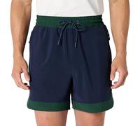 Amazon Essentials Men's Athletic Performance Stretch Contrast Woven Gym Training Short with 6” (15cm) Inseam, Green/Navy, S