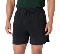 Amazon Essentials Men's Athletic Performance Stretch Contrast Woven Gym Training Short with 6” (15cm) Inseam, Black, M