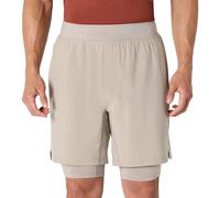 Amazon Essentials Men's Athletic Performance Stretch Woven Running Workout 7” (17.8cm) Training Short, Taupe, M