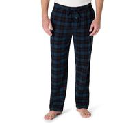 Amazon Essentials Men's Breathable Flannel Pyjama Trousers (Available in Big & Tall), Black Blue Plaid, L