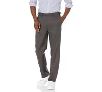 Amazon Essentials Men's Classic Fit Expandable-Waist Flat-Front Dress Trousers, Dark Grey, 34W / 34L