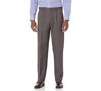 Amazon Essentials Men's Classic Fit Formal Expandable-Waist Pleated Dress Suit Trousers, Dark Grey, 52W / 28L