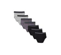 Amazon Essentials Men's Cotton Breathable Tag-Free Brief Pants, Pack of 7, Black/Charcoal/Grey Heather, XS