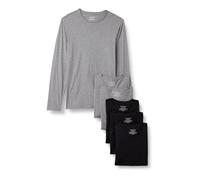 Amazon Essentials Men's Cotton Crewneck Vests, Versatile Soft Basics, Black/Grey Heather, XS