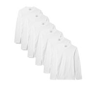 Amazon Essentials Men's Cotton Crewneck Vests, Versatile Soft Basics, Pack of 6, White Long Sleeve, XXL