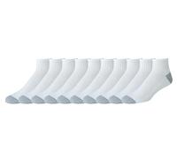 Amazon Essentials Men's Cotton Cushioned Moisture Wicking Ankle Sports Socks, 10 Pairs, White, 12-14