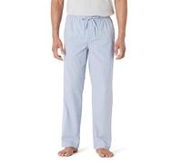 Amazon Essentials Men's Cotton Poplin Straight-fit Pyjama Trousers With Drawstring Elastic Waist, Cornflower Blue Thin Stripe, XS