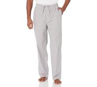 Amazon Essentials Men's Cotton Poplin Straight-fit Pyjama Trousers With Drawstring Elastic Waist, Grey Plaid, XL