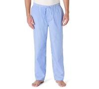 Amazon Essentials Men's Cotton Poplin Straight-fit Pyjama Trousers With Drawstring Elastic Waist, Light Blue Stripes, M