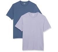 Amazon Essentials Men's Cotton Regular-Fit Short-Sleeve Crewneck T-Shirt, Pack of 2, Lavender/Washed Blue, M