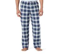 Amazon Essentials Men's Cotton Stretch Poplin Pyjama Trousers, Indigo Country Plaid, XS