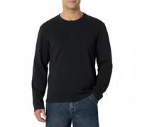 Amazon Essentials Men's (Demi's Pick) Relaxed-Fit Long-Sleeve Henley, Black, L