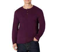 Amazon Essentials Men's (Demi's Pick) Relaxed-Fit Long-Sleeve Henley, Burgundy, XL