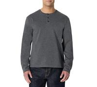 Amazon Essentials Men's (Demi's Pick) Relaxed-Fit Long-Sleeve Henley, Charcoal Heather, XXL