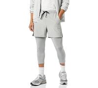 Amazon Essentials Men's Double Layered Woven Moisture Wicking Running Shorts, Light Grey, M
