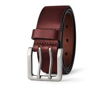 Amazon Essentials Men's Double Prong Leather Belt, Tan, 52