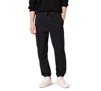 Amazon Essentials Men's Drawstring-Waist Regular-Fit Cargo Joggers, Black, 3XL