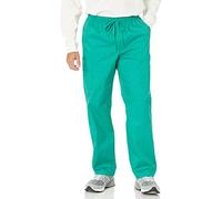 Amazon Essentials Men's Elastic Drawstring Waist Scrub Trousers, Emerald Green, S