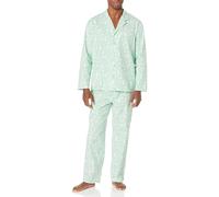 Amazon Essentials Men's Flannel Pajama Set, Mint Green Forest Animals, X-Large