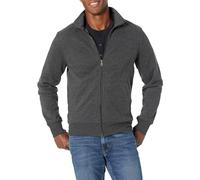 Amazon Essentials Men's Fleece Zip-Up Mock Neck Sweatshirt, Mid-weight, Regular Fit, Charcoal Heather, L