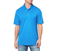 Amazon Essentials Men's Golf Polo Shirt, Moisture-Wicking Quick Dry, Short Sleeve, Royal Blue White Mini Stripes, XS