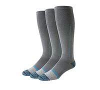 Amazon Essentials Men's Knee High Graduated Compression Socks, Over The Calf, Support for Legs and Travel, 3 Pairs, Grey, 7-11