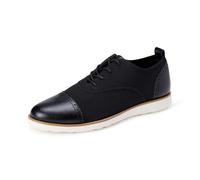 Amazon Essentials Men's Knit Oxford Brogue Smart Casual Trainers, Black, 7.5 UK