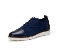 Amazon Essentials Men's Knit Oxford Brogue Smart Casual Trainers, Navy, 10 UK