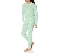 Amazon Essentials Men's Knit Pajama Set, Mint Green Forest Animals, X-Small