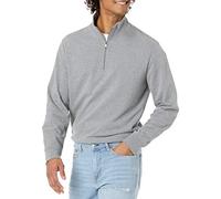 Amazon Essentials Men's Lightweight French Terry Quarter-Zip Mock Neck Jumper, Charcoal Heather, M
