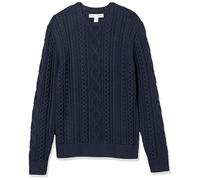 Amazon Essentials Men's Long-Sleeve 100% Cotton Fisherman Cable Crewneck Jumper