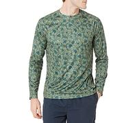 Amazon Essentials Men's Long-Sleeve Quick-Dry Swim T-Shirt, Olive Hibiscus Flower, XL